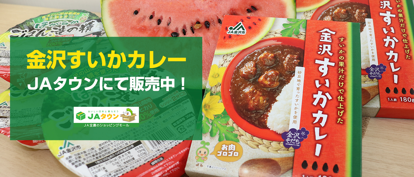 金沢すいかカレー　JAタウンにて販売中！